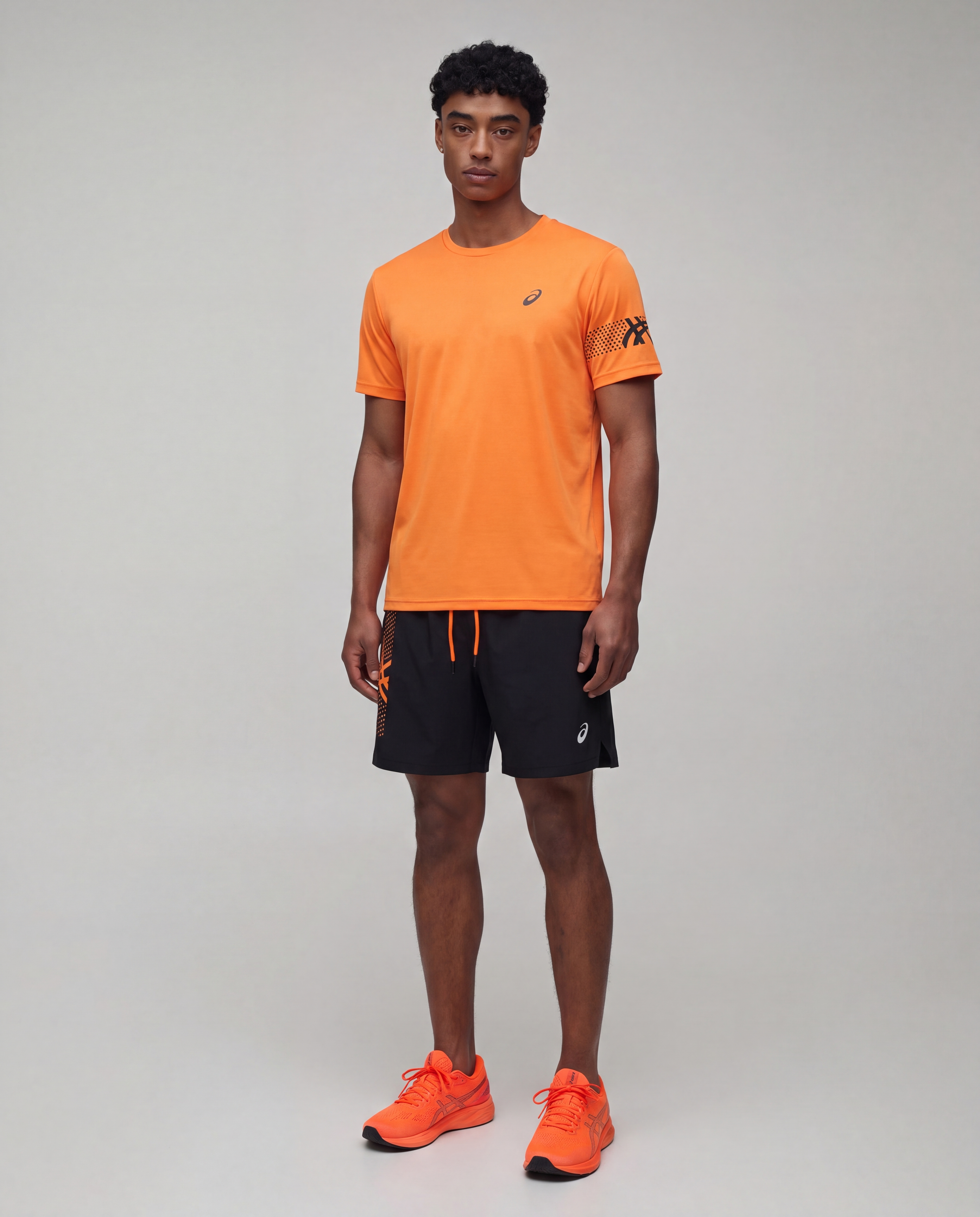 Ensemble Acixs orange - t-shirt et short de sport