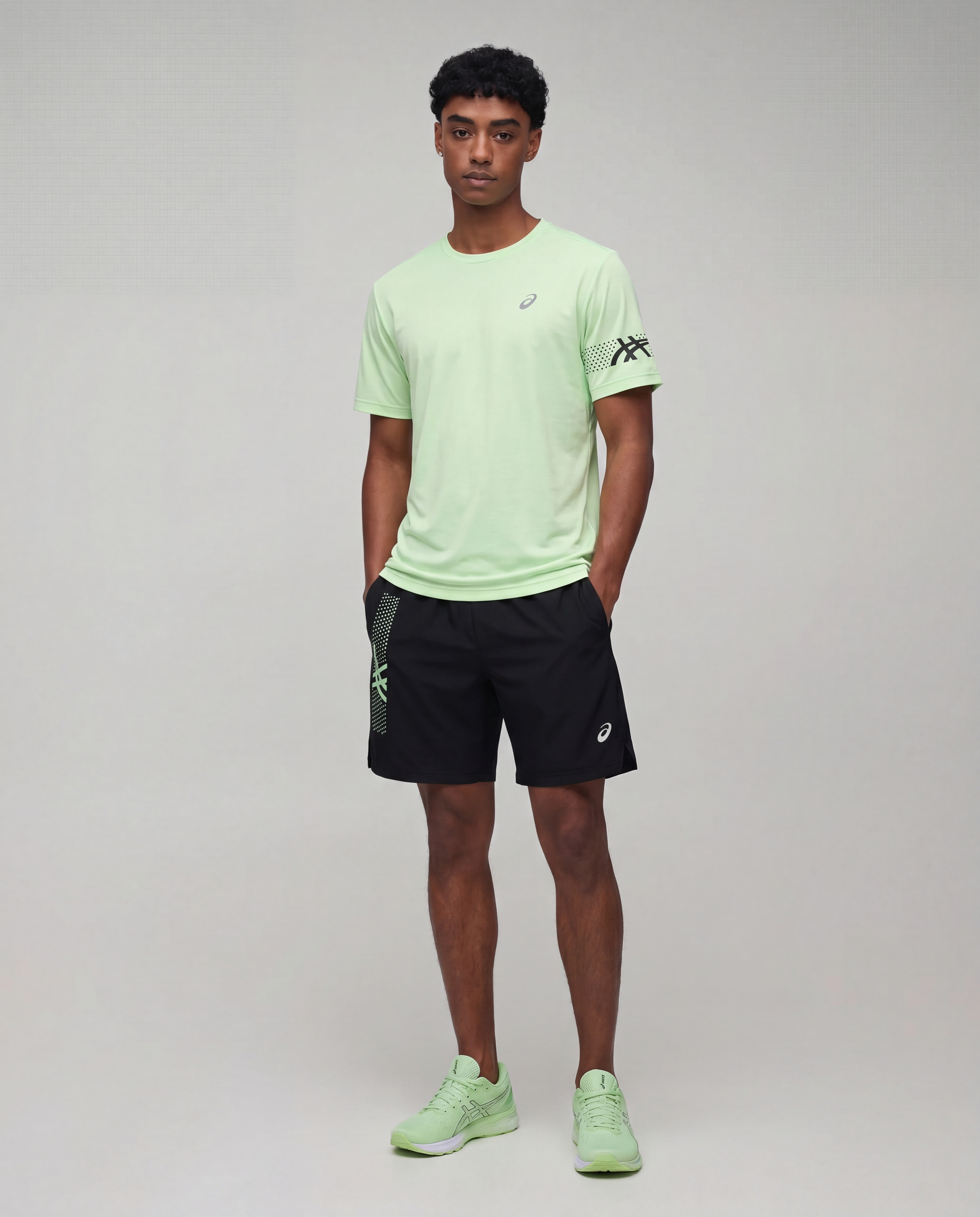 Ensemble Acixs vert clair - t-shirt et short de sport
